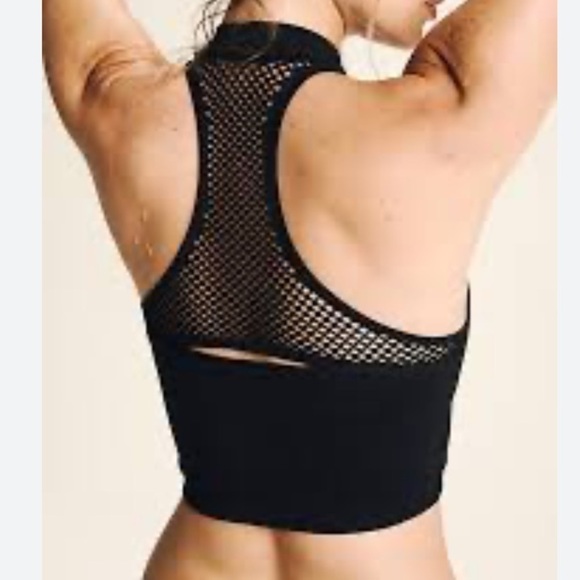 Free people bra sports movement medium large mesh back lined Black NEW - Picture 2 of 7
